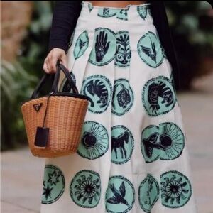 ZARA NWT PRINT BOX PLEADED SKIRT ZW COLLECTION